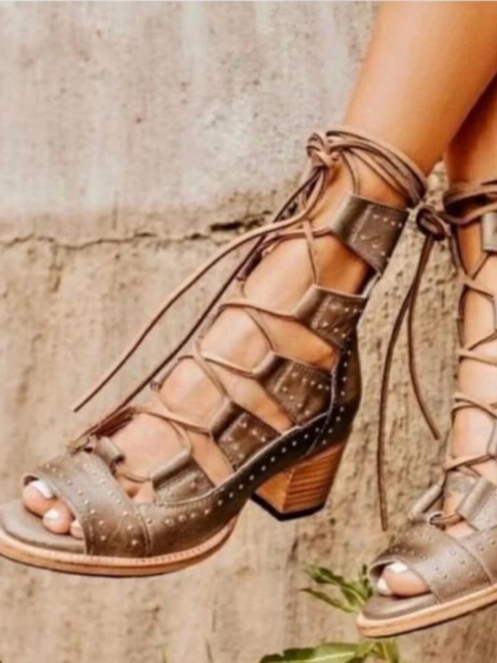 Freebird by Steven Studded Gladiator Lace Up Sandals Hazel Women's Size 11